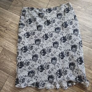 ICE Vintage 90s Silk Midi Floral Lace Beaded Sequin Skirt Size XL